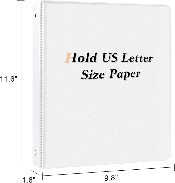 CIXILDTS 1-inch Round Ring Binder, Durable 1" 3 Ring Binder Fit Letter Size - Image 2