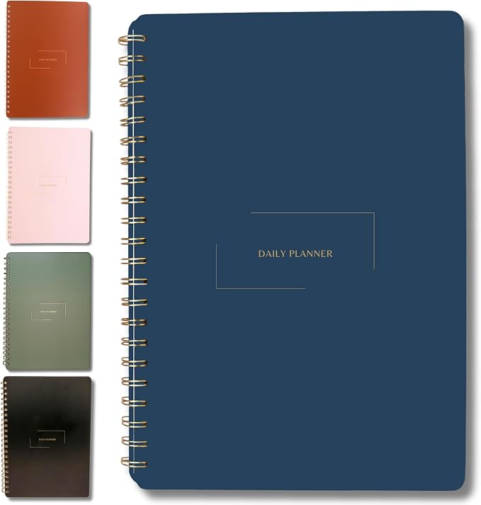 Merely Home Undated Daily Planner | 8.25” x 11.75” To Do List Notebook | Work by MerelyHome