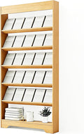 LHIUGE 6-Layer Brochure Display Rack, Freestanding Wooden Magazine Rack by LHIUGE