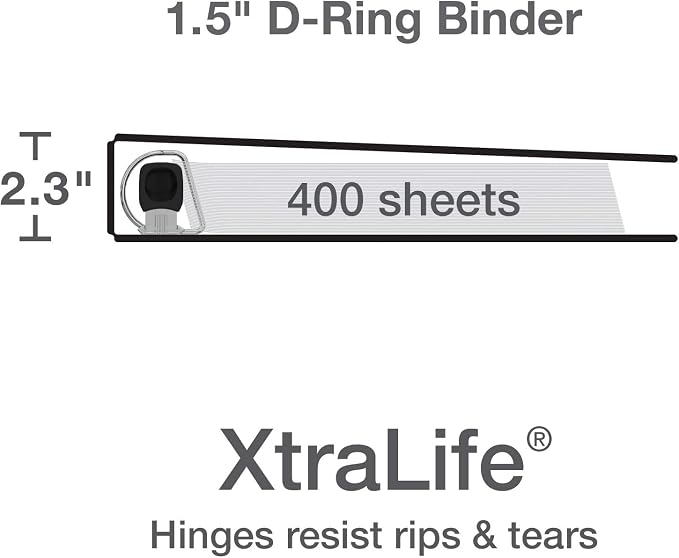 Oxford 3 Ring Binders, Binders for School and Office, Durable 1.5 Inch - Image 3
