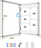 Mifuro 36"x24" Enclosed Bulletin Board, Lockable Weather-Resistant Aluminum - Image 5