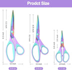 Zicolu Craft Scissors Set of 3 pack, Sharp Rainbow Titanium Coating All Purpose - Image 4