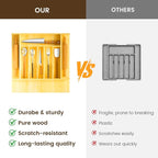 Evjocoh Silverware Drawer Organizer Wood - Image 4