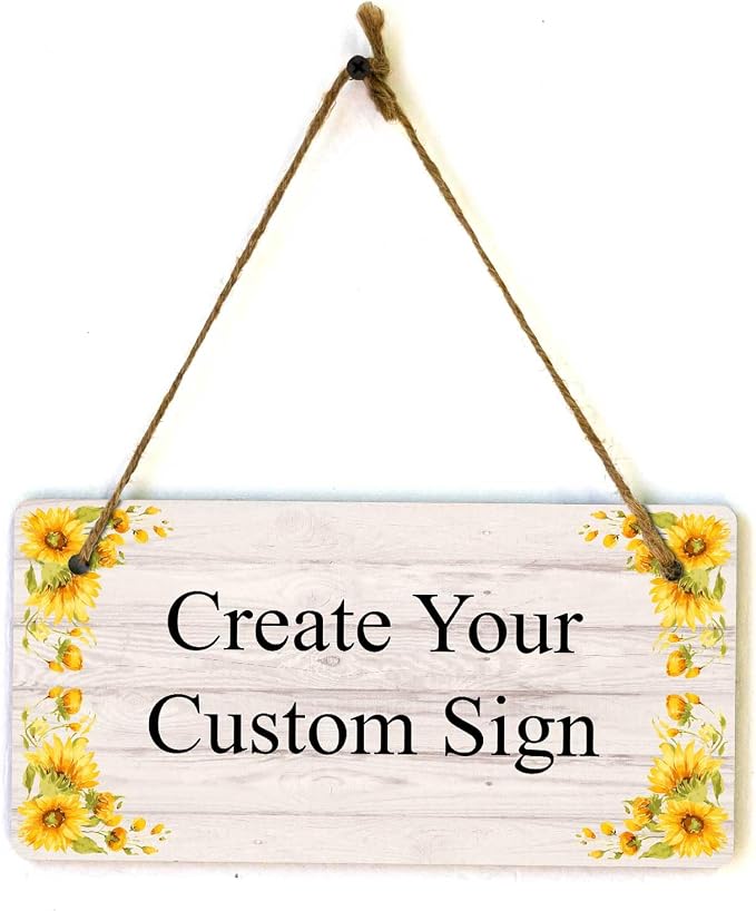 Signs ByLITA Sunflower Corners Rustic Wood Personalized Hanging Wall or Door by SignsByLITA