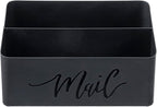 MyGift 2 Slot Modern Matte Black Metal Desktop Mail Sorter - Image 7