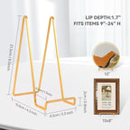 Decolore 4 Pack 8.5 Inch Gold Plate Stands Square Tabletop Easel Display Stand - Image 2