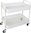 LIWNYRK 2 Tier Metal Rolling Cart by LIWNYRK