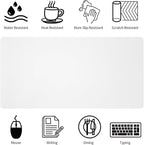 Bloss White Desk Mat, Mouse Pad, Waterproof Leather Desk Pad, Desk Matt - Image 5
