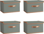 Tuza 4 Pack Storage Bins with Lids, Collapsible Closet Organizer Container by TidySpaceSoftlyStyled