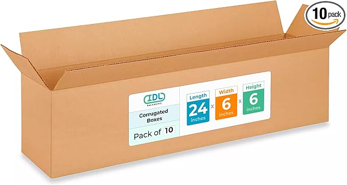Long Moving & Shipping Boxes 24x6x6 inches by IDLPackaging