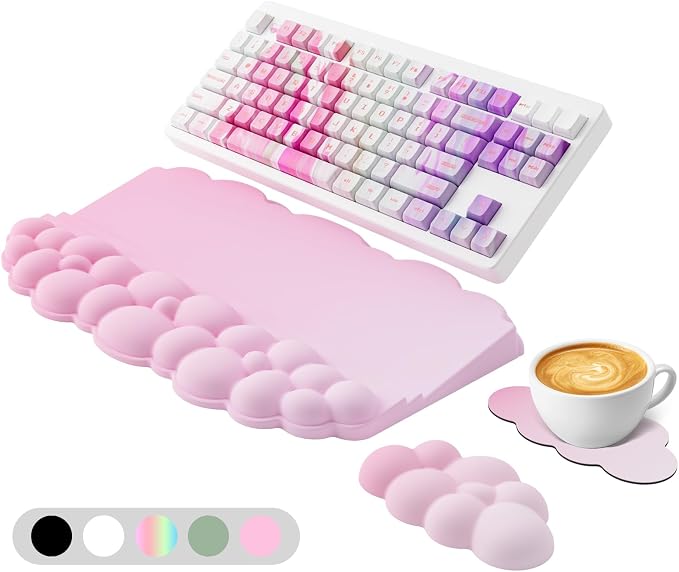 Wrist Rest with Keyboard Stand, Ergonomic Computer Wrist Support Pad, Cloud by Lomil