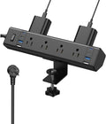 Desk Clamp Power Strip, 40W Total Fast Charging Station, Desk Edge Mount Power by VILONG