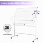 VUSIGN Rolling Dry Erase Board, 48 x 36 Inches Double-Side White Board on Wheels - Image 3