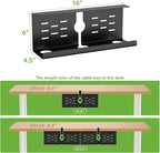 KEEGH 16" Under Desk Cable Management Tray, Desk Cord Organizer Upgrade Capacity - Image 5