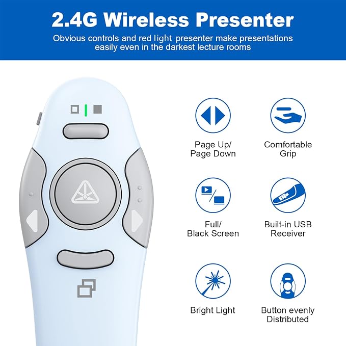 QUI Presentation Clicker Wireless Presenter Remote Clicker - Image 4