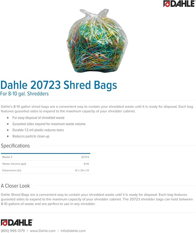 Dahle 20723 Shred Bags w/Gusseted Sides - Image 2