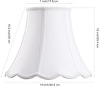 Bell Lamp Shade, Saangseon White Scalloped Lampshade Replacement, Lamp Harp - Image 2