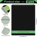 Resurhang 6 Pcs Legal Pad Top Spiral Bound Notebook 70 Sheets Double Sided - Image 2
