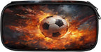 Pardick Football Fire Pencil Case，Big Capacity Pencil Pouch Coin Pouch - Image 2