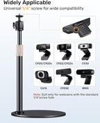 Webcam Tripod Stand for Desk Height Adjustable & 360° Swivel Webcam Mount - Image 3