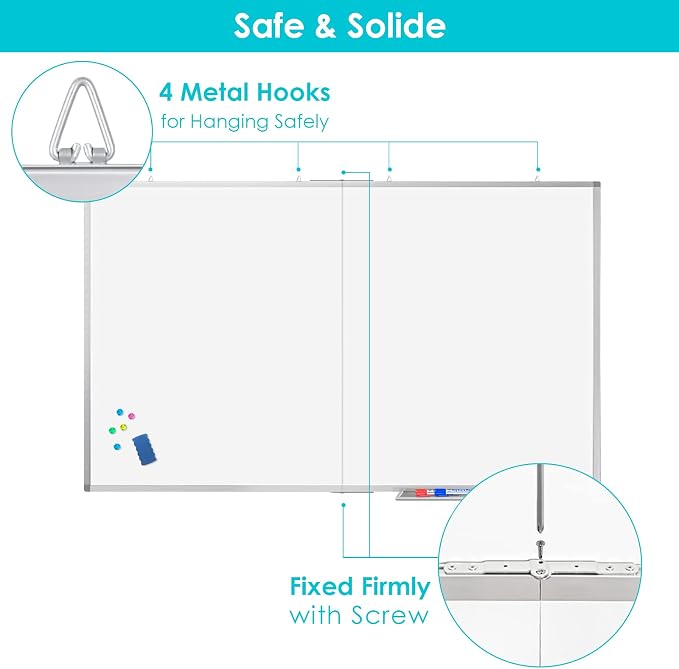 White Board Dry Erase 60x40, Large Magnetic Whiteboard Maxtek Dry Erase Boards - Image 6