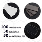 LLPT Magnetic Label Holder 5" x 3" 50 Packs C Channel 300g White Paper Cards - Image 2
