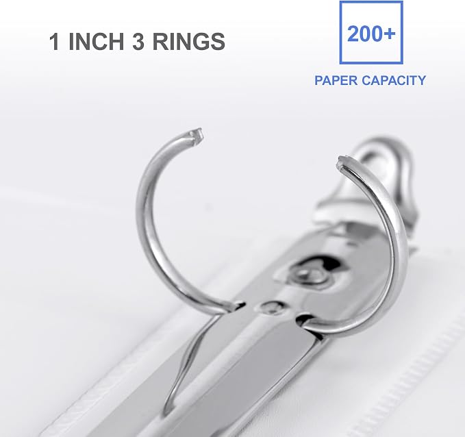 3 Ring Binder 1 Inch, ViVin Sturdy 1"-Round Ring Binder - Image 5