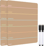 Outus 2 Pieces Magnetic Weekly Dry Erase Boards Erasable Weekly Calendars by Outus