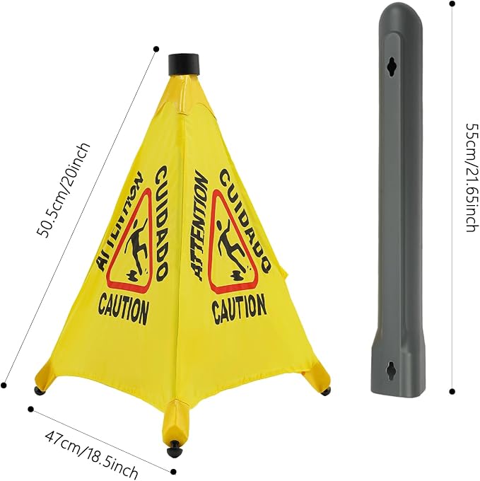 20 inch Wet Floor Sign 8 Pcs, Pop up Foldable Wet Safety Signs - Image 3