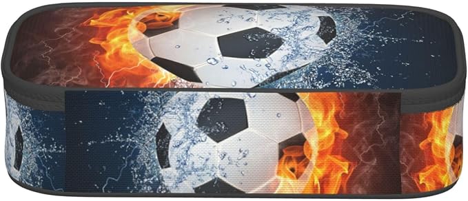 HKHEHOP Soccer Ball Cool Sport Pencil Case Big Capacity Storage Pencil Pouch - Image 4