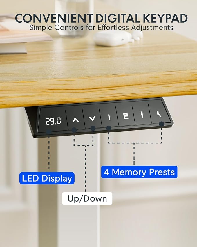 FLEXISPOT EN1 One-Piece Solid Wooden Standing Desk 63 x 24 Inches Height - Image 8