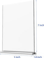 newnewshow 5“x7” Acrylic Sign Holder 6 Pack Vertical T Shape Double-Sided - Image 2