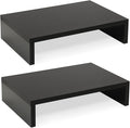 TEAMIX Wood Monitor Stand Riser-2 Pack, 2 Tier Adjustable Monitor Stand Dual by TEAMIX