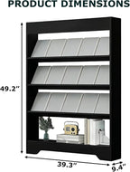 LHIUGE 4-Layer Brochure Display Rack, Freestanding Wooden Magazine Rack - Image 2