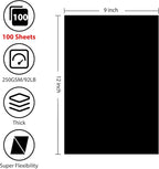 OcePor 100 Sheets Black Cardstock 9” x 12”, 92lb/250gsm Black Card Stock - Image 2