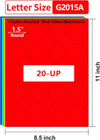 Gemsroyal 1.5 Inch Colored Round Labels Printable, 1.5" Color Coding Labels - Image 2