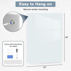 Magnetic Glass Whiteboard for Wall, Large Frameless White Board for Home and - Image 5