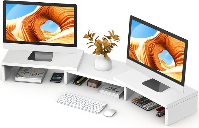 TAVR Furniture Dual Monitor Stand Riser, Computer Monitor Stands by TAVRFurniture