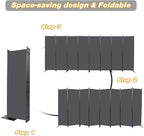 CHOSENM Room Divider, 8 Panel Folding Privacy Screens - Image 5