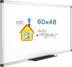 VIZ-PRO Dry Erase Board/Magnetic Whiteboard, 60 x 48 Inches, Large Wall Mounted by VIZ-PRO
