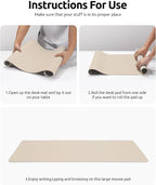 YSAGi Leather Desk Protector, Office Mat, Large Mouse Mat, Non-Slip PU Leather - Image 9