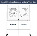 Dry Erase Whiteboard Easel on Wheels - Image 5