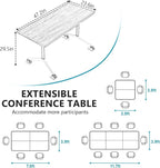 Goakwwuz Conference Room Table, Folding Conference Tables, Thicken Grey Tabletop - Image 9