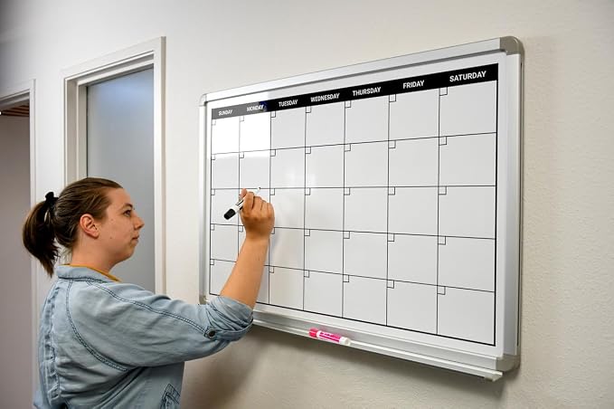 Month Calendar Dry-Erase Scheduling Whiteboard 36" x 24" - Image 3