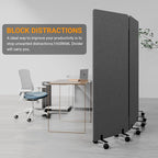 Soundproof Room Divider with Wheels, 66in Office Dividers - Image 5