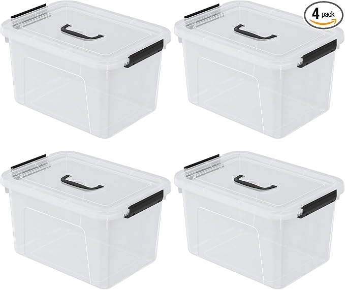 Drephia 10.5 Quart Clear Plastic Storage Box/Container by Drephia