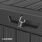 Decksplore 35 Gallon Outdoor Storage Box Waterproof Lockable Resin Deck Box - Image 3