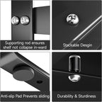 jkxoo 2Pack 16.5-27’’L Expandable Cabinet Shelf Organizers, Stackable Metal - Image 5