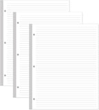 3-Hole Line Paper Refills, Letter Size Loose-Leaf Paper, 300 Sheets/600 Pages by Yaridar