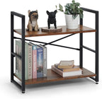 CAPHAUS 2 Tier Small Bookshelf, 24 Inch Width Free Standing Shelf, Bookcase by CAPHAUS